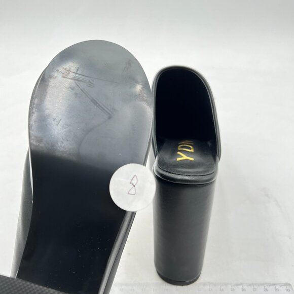 YDN Black Block Heel Mules Y2K 90s Platform Chunky Sandals Closed Toe Shoes - Picture 6 of 8